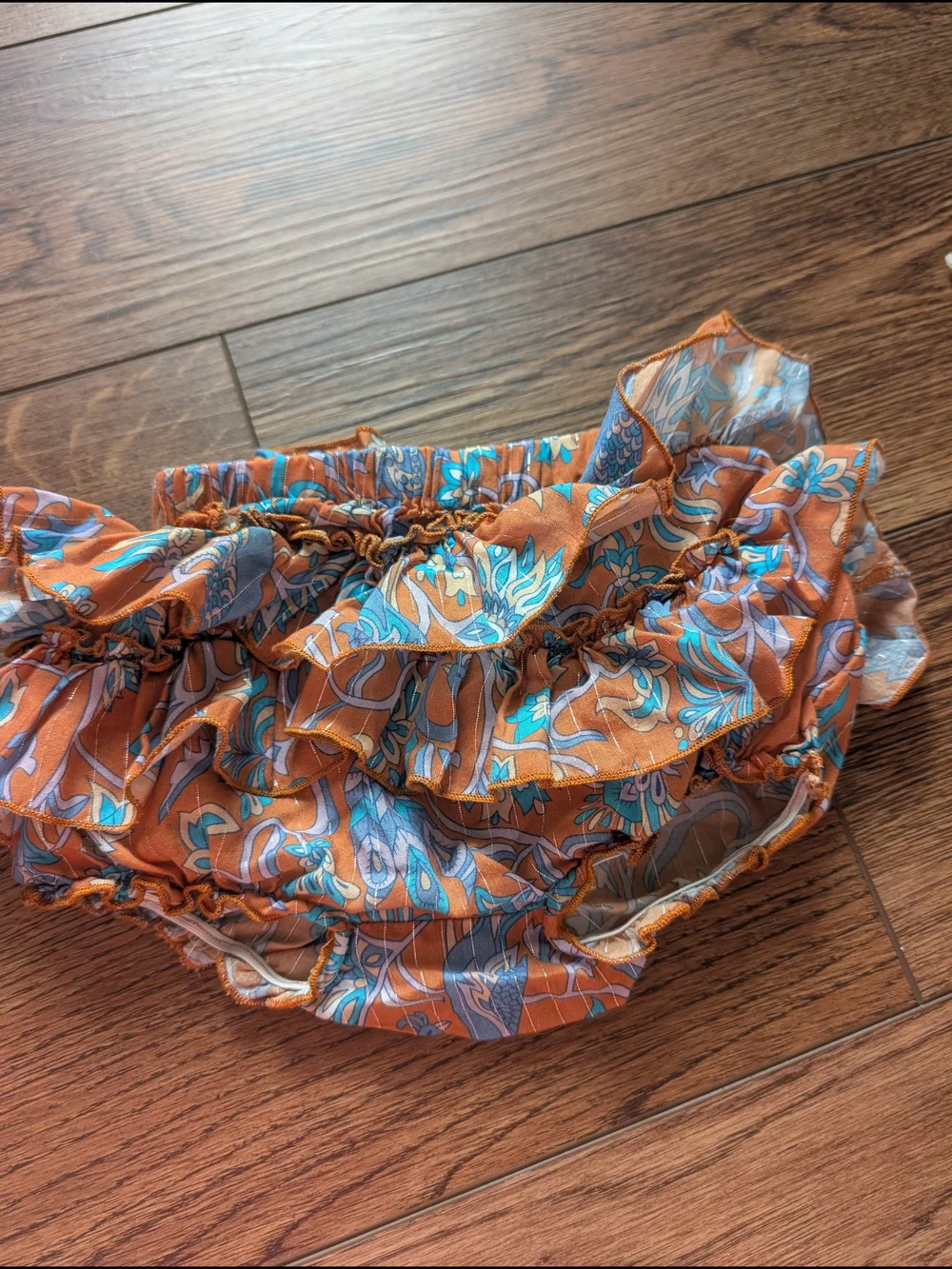 Arnhem Orange & Blue Floral‎ Ruffle Two-Piece Set